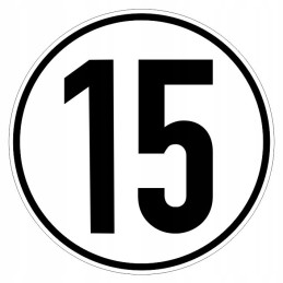 Sticker speed limit 15 km sign diameter 12 cm