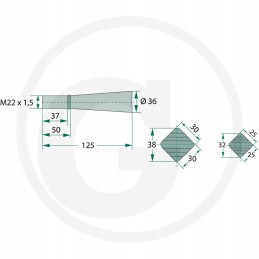 Loader bent l600 m22 60 cm oe 36 mm