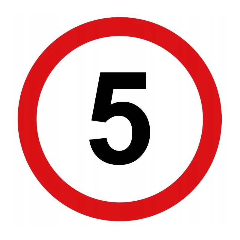 Sticker speed limit 5km sign diameter 16cm