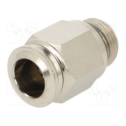 1 pcs x AIGNEP-57020 12-3/8 - Push-in fitting, straight, -0.99÷20bar, nickel plated brass