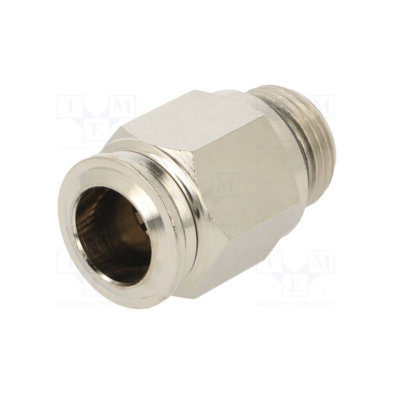 1 pcs x AIGNEP-57020 12-3/8 - Push-in fitting, straight, -0.99÷20bar, nickel plated brass