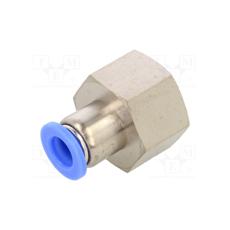 1 pcs x PNEUMAT-124.012-8 - Push-in fitting, straight, -0.95÷15bar, nickel plated brass
