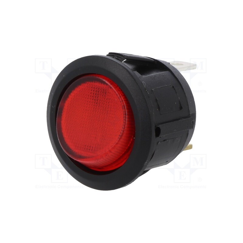 1 pcs x SCI - R13-112B-02-BR - ROCKER, SPST, Pos: 2, ON-OFF, 20A/14VDC, red, LED, 14V, 50mΩ, -20÷85°C