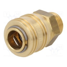1 pcs x PNEUMAT-S26 GZ38 - Quick connection coupling, straight, max.35bar, brass, D: 25mm