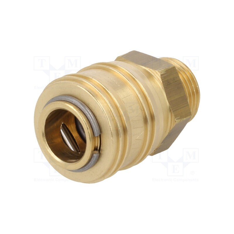 1 pcs x PNEUMAT-S26 GZ38 - Quick connection coupling, straight, max.35bar, brass, D: 25mm
