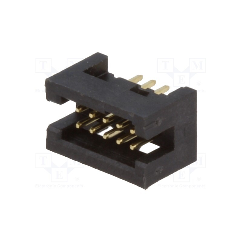 2 pcs x CONNFLY - DS1031-15-10V8B - Socket, IDC, male, PIN: 10, straight, THT, gold flash, 1.27mm