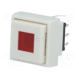 1 pcs x HIGHLY ELECTRIC - PB6135FBL-1 - Switch: keypad, Pos: 2, DPDT, 0.1A/30VDC, white, LED, red, THT, 1.5N