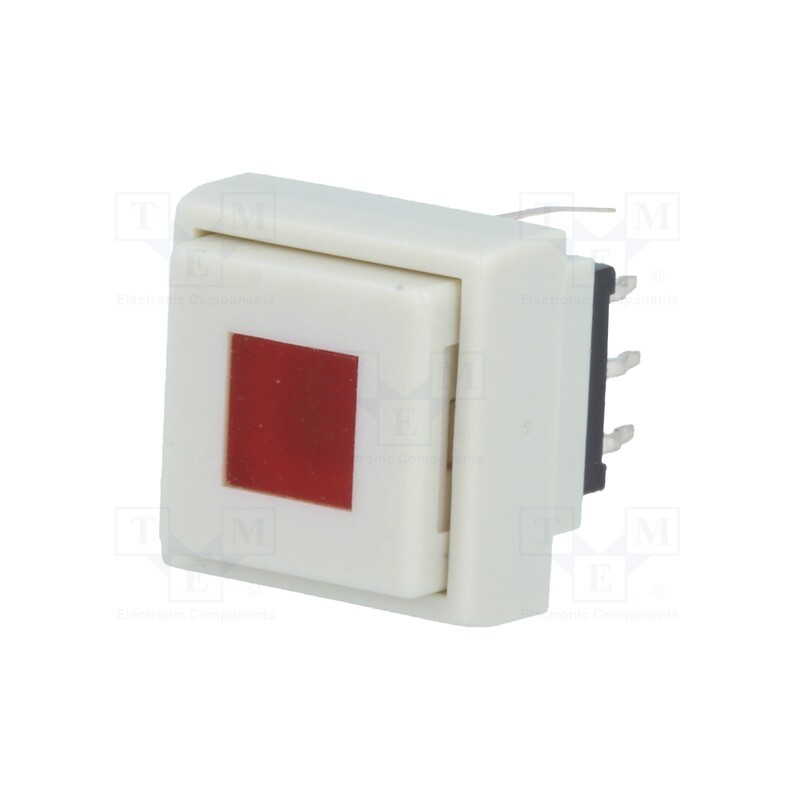 1 pcs x HIGHLY ELECTRIC - PB6135FBL-1 - Switch: keypad, Pos: 2, DPDT, 0.1A/30VDC, white, LED, red, THT, 1.5N