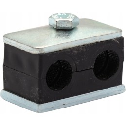 Clamp for 2x15 pipes and hydraulic lines