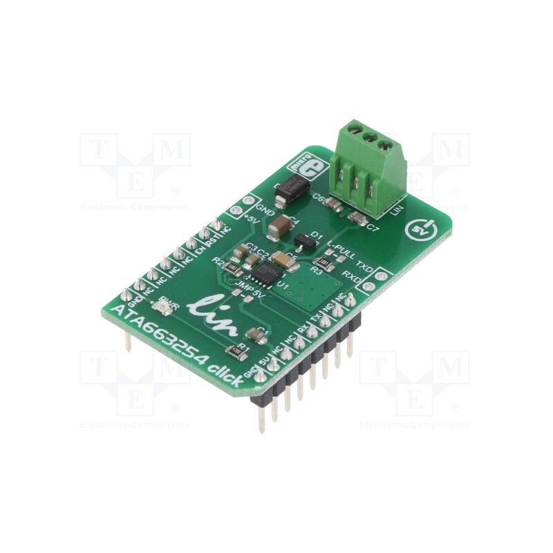 1 pcs x MIKROE - ATA663254 CLICK - Click board, interface, GPIO,LIN,UART, ATA663254, 5VDC