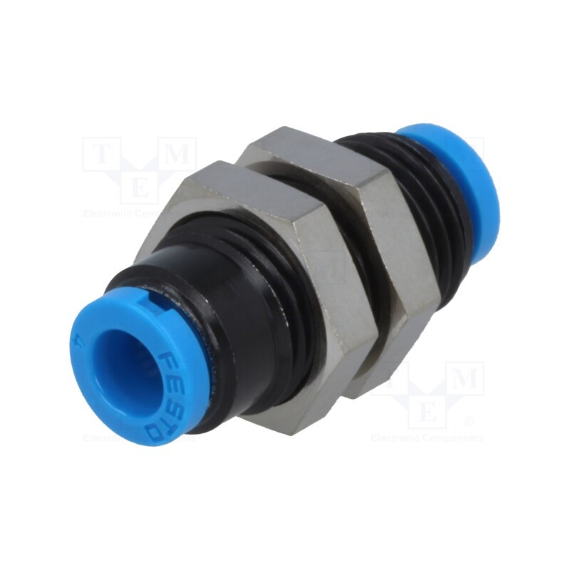 1 pcs x FESTO-153376 - Push-in fitting, threaded,straight, -0.95÷6bar, Thread: M10