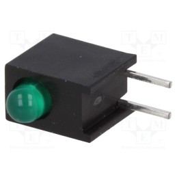 1 pcs x BROADCOM (AVAGO) - HLMP-1503-C00A2 - LED, in housing, green, 3mm, No.of diodes: 1, 10mA, 60°, 1.5÷2.7V
