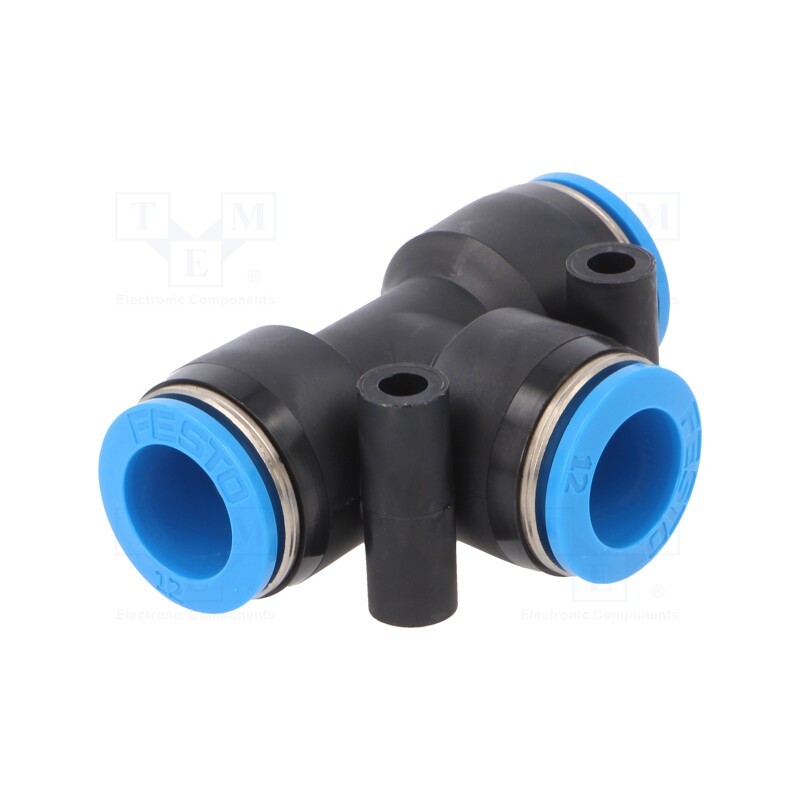 1 pcs x FESTO-153132 - Push-in fitting, straight,T-tap splitter, -0.95÷6bar, PBT, QS