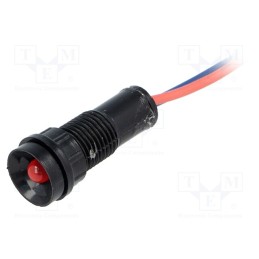 1 pcs x POLAM-ELTA - LR-D5-12AC/DC - Indicator: LED, recessed, red, 12VDC, 12VAC, Ø11mm, IP40, plastic