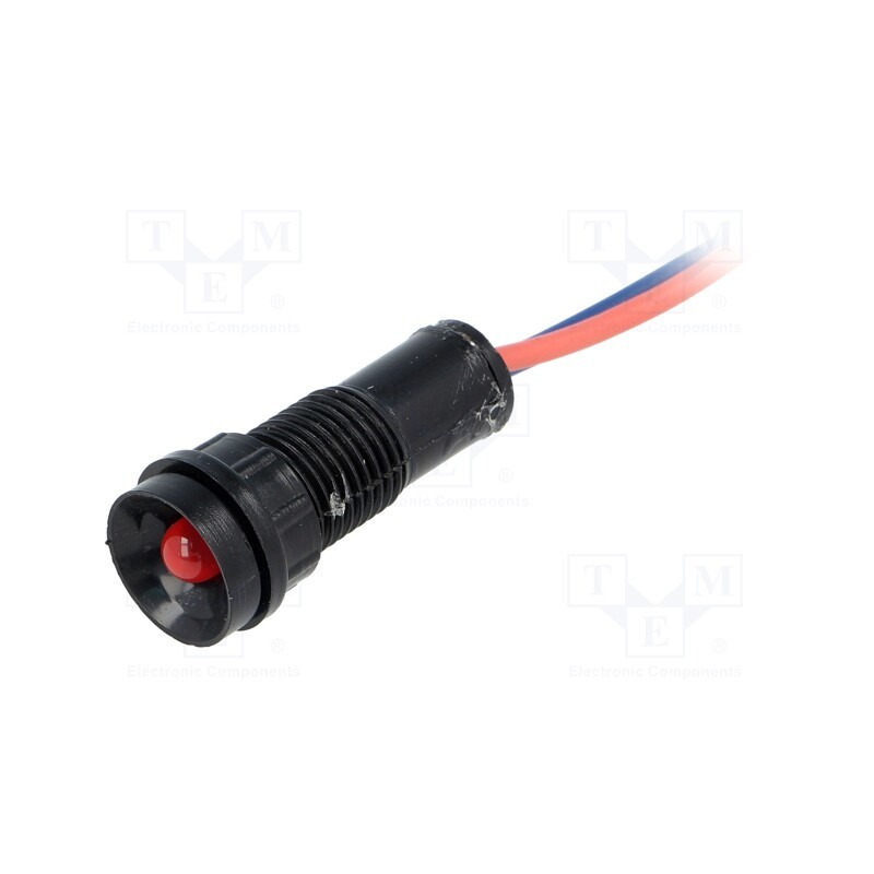 1 pcs x POLAM-ELTA - LR-D5-12AC/DC - Indicator: LED, recessed, red, 12VDC, 12VAC, Ø11mm, IP40, plastic