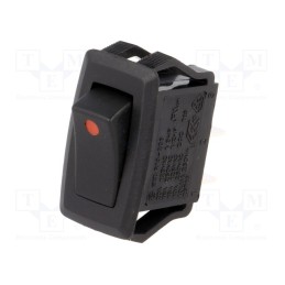 1 pcs x SCI - R13-205A2-01 - ROCKER, SPST, Pos: 2, ON-OFF, 16A/250VAC, black-red, none, -20÷85°C