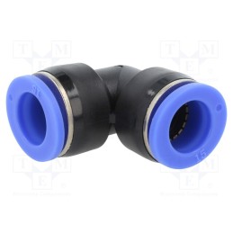 1 pcs x PNEUMAT-137.015 - Push-in fitting, angled, -0.95÷15bar, nickel plated brass,PBT