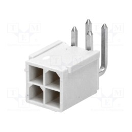 2 pcs x MOLEX - 874270402 - Socket, wire-board, male, Mini-Fit Jr, 4.2mm, PIN: 4, THT, 13A