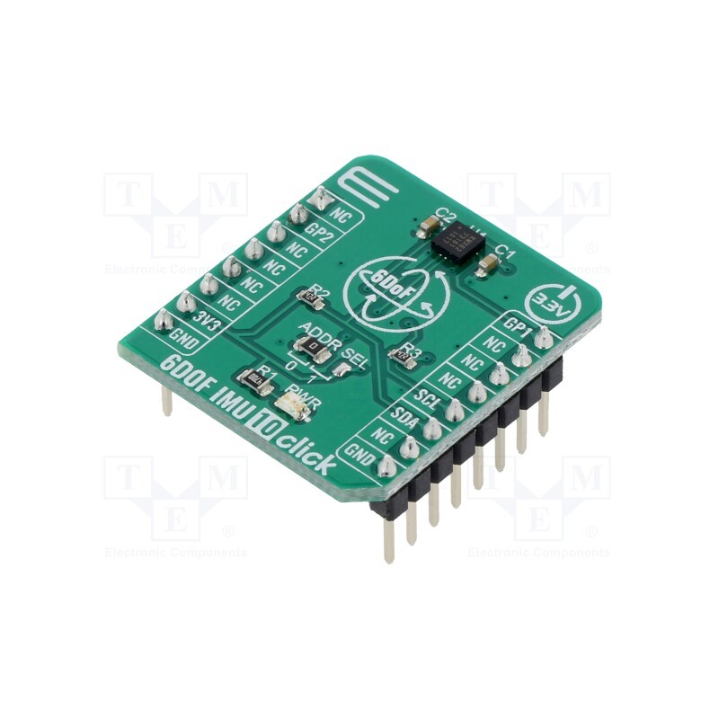 1 pcs x MIKROE - 6DOF IMU 10 CLICK - Click board, accelerometer,magnetometer, GPIO,I2C, KMX62-1031