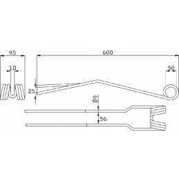 Deutz Fahr Vicon Kverneland VF166 rake tine
