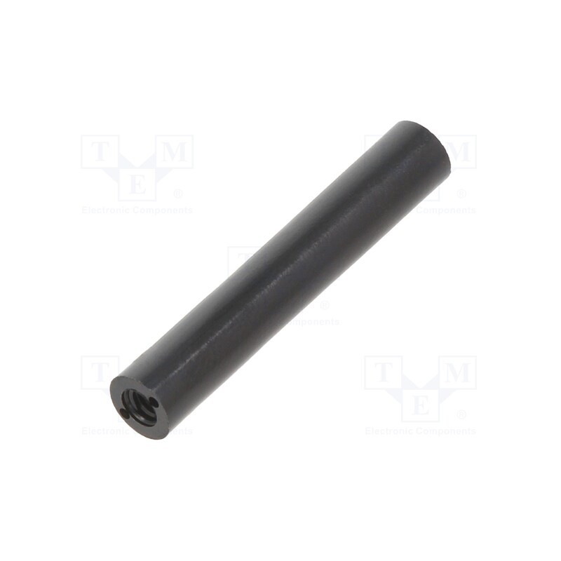 10 pcs x DREMEC - 185RDX35 - Spacer sleeve, cylindrical, polyamide, M3, L: 35mm, Øout: 6mm, black