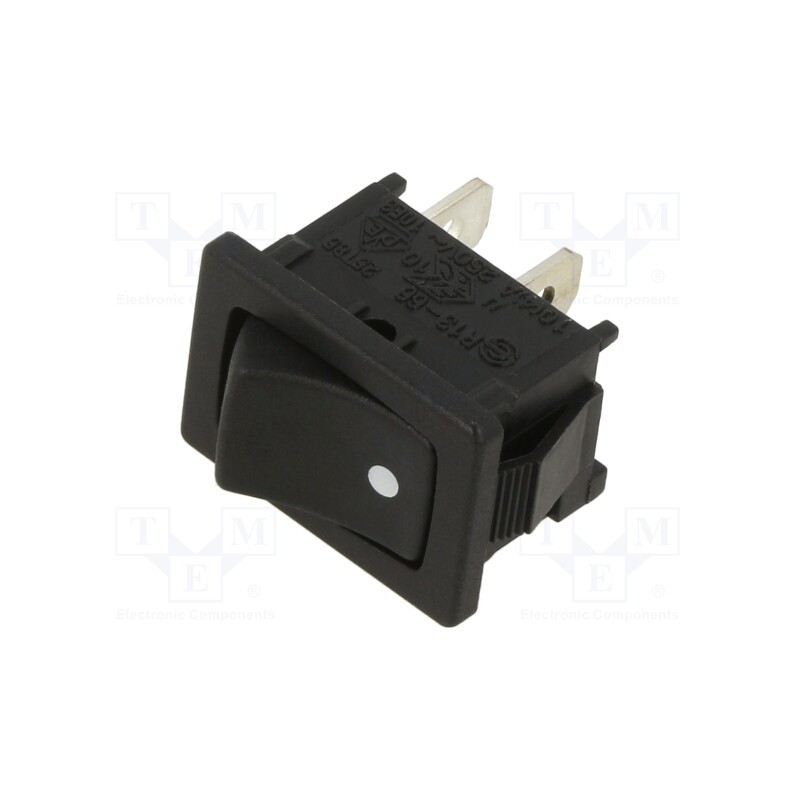 1 pcs x SWITCH COMPONENTS - RF1-1A-DC-2-B-3 - ROCKER, SPST, Pos: 2, ON-OFF, 10A/24VDC, black, none, Rcont max: 50mΩ
