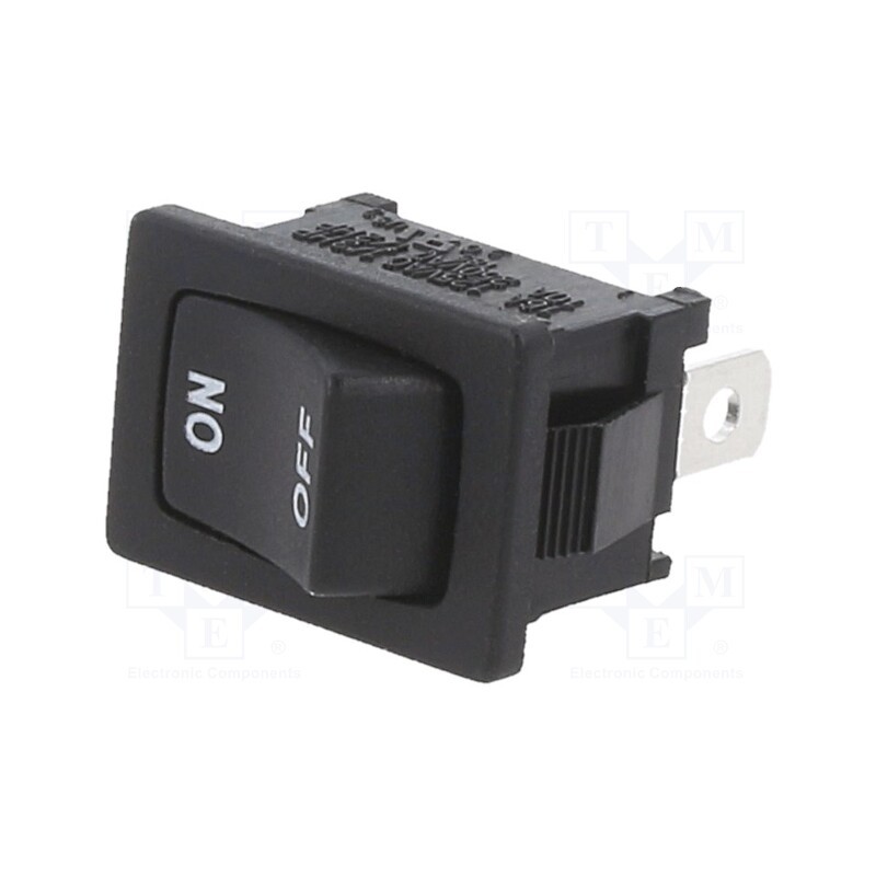 1 pcs x SWITCH COMPONENTS - RF1-1A-DC-2-B-2 - ROCKER, SPST, Pos: 2, ON-OFF, 10A/24VDC, black, none, Rcont max: 50mΩ