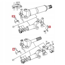 Shaft cross mounting clamp jcb 3cx 116 00525