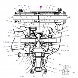 Front axle pin cat 428 series cont