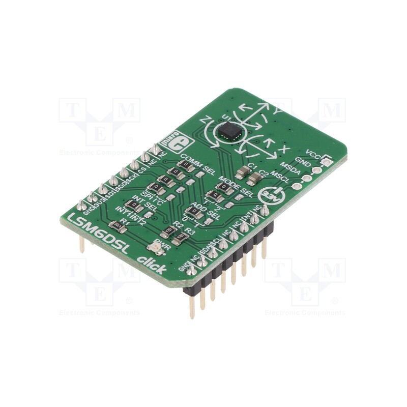 1 pcs x MIKROE - LSM6DSL CLICK - Click board, accelerometer,gyroscope, I2C,SPI, LSM6DS3, 3.3VDC