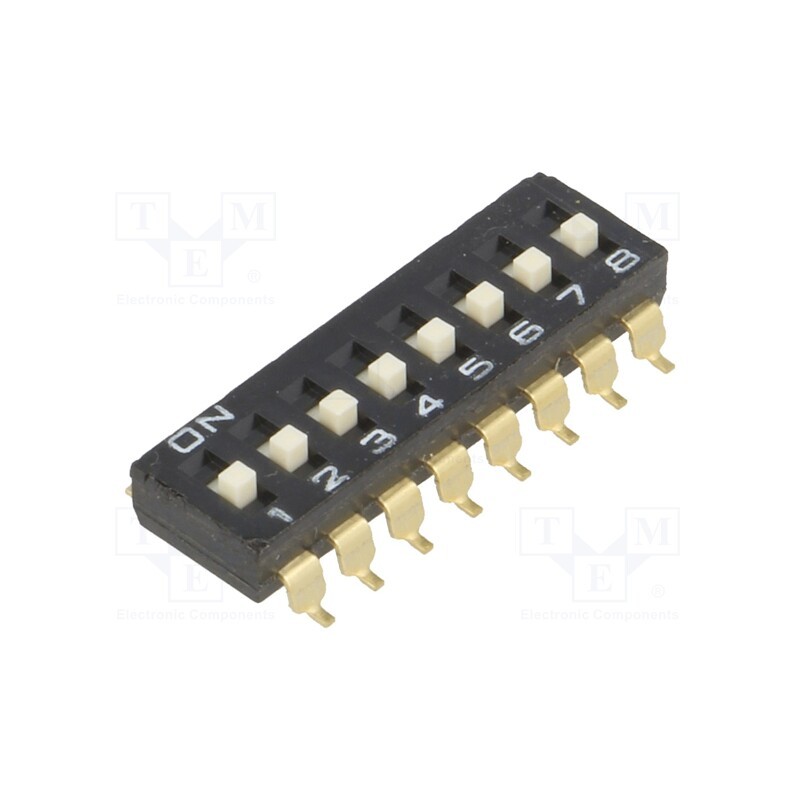 1 pcs x OMRON OCB - A6S-8104-H - Switch: DIP-SWITCH, Poles number: 8, ON-OFF, 0.025A/24VDC, Pos: 2