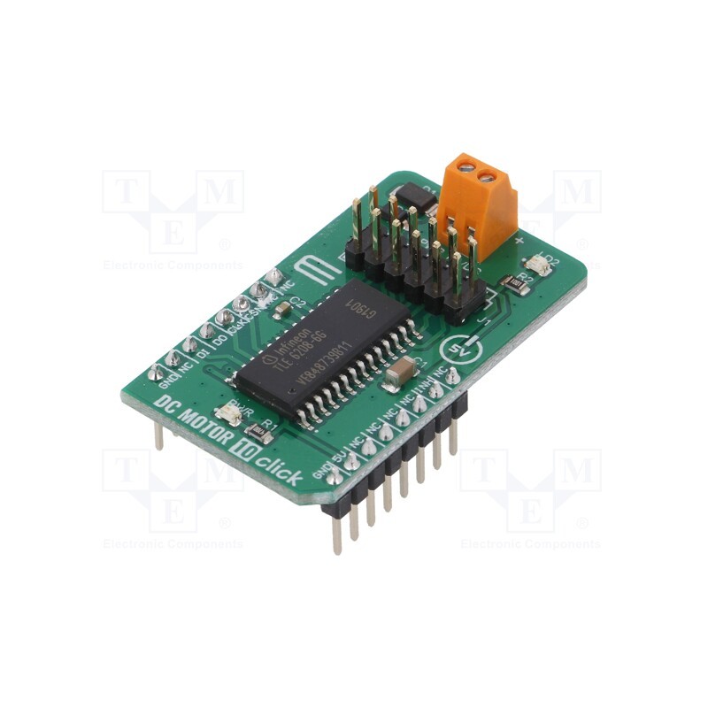1 pcs x MIKROE - DC MOTOR 10 CLICK - Click board, motor driver, GPIO,SPI, TLE 6208-6 G, 5VDC