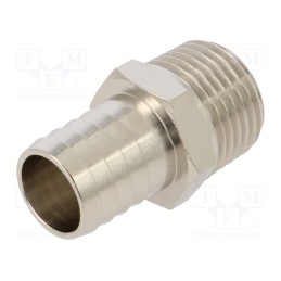1 pcs x PNEUMAT-3040 17-1/2 - Push-in fitting, connector pipe, nickel plated brass, 17mm