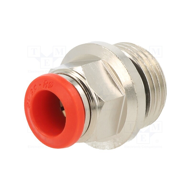 1 pcs x AIGNEP-50020 8-3/8 - Push-in fitting, straight, -0.99÷20bar, nickel plated brass