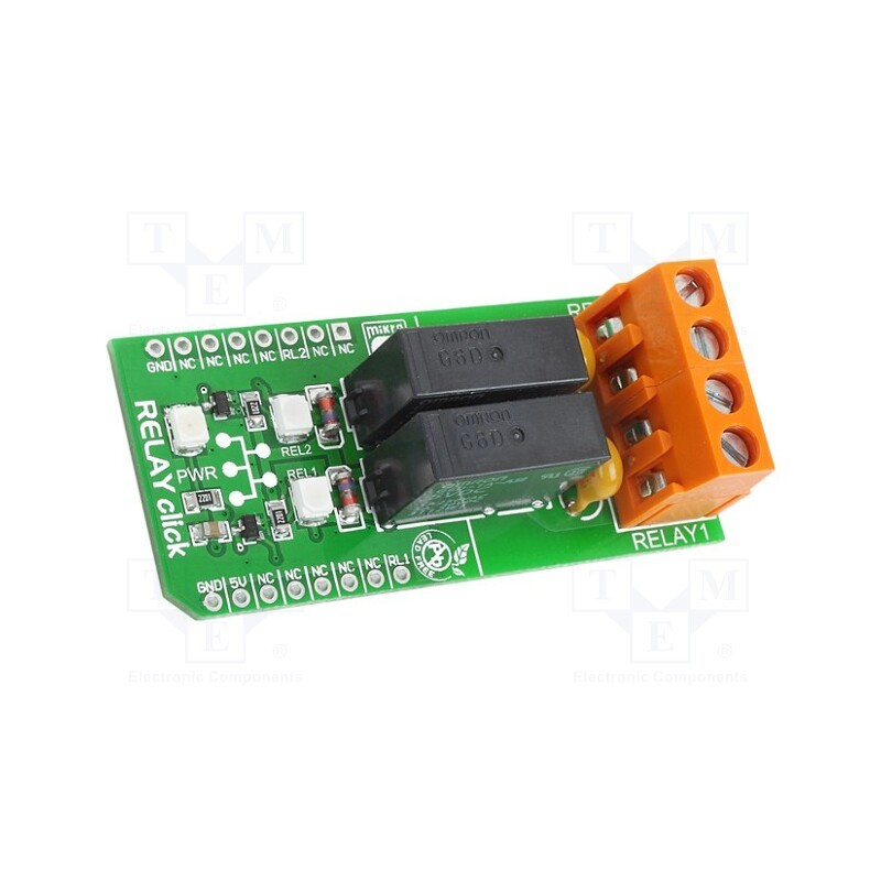 1 pcs x MIKROE - RELAY CLICK - Click board, relay, GPIO, G6D1AASI-5DC, prototype board, 5VDC