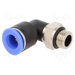 1 pcs x PNEUMAT-125N.014-10 - Push-in fitting, angled 90°,twistable, -0.95÷15bar, Thread: 1/4'