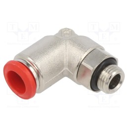 1 pcs x AIGNEP-50116 8-1/8 - Push-in fitting, angled, -0.99÷20bar, nickel plated brass
