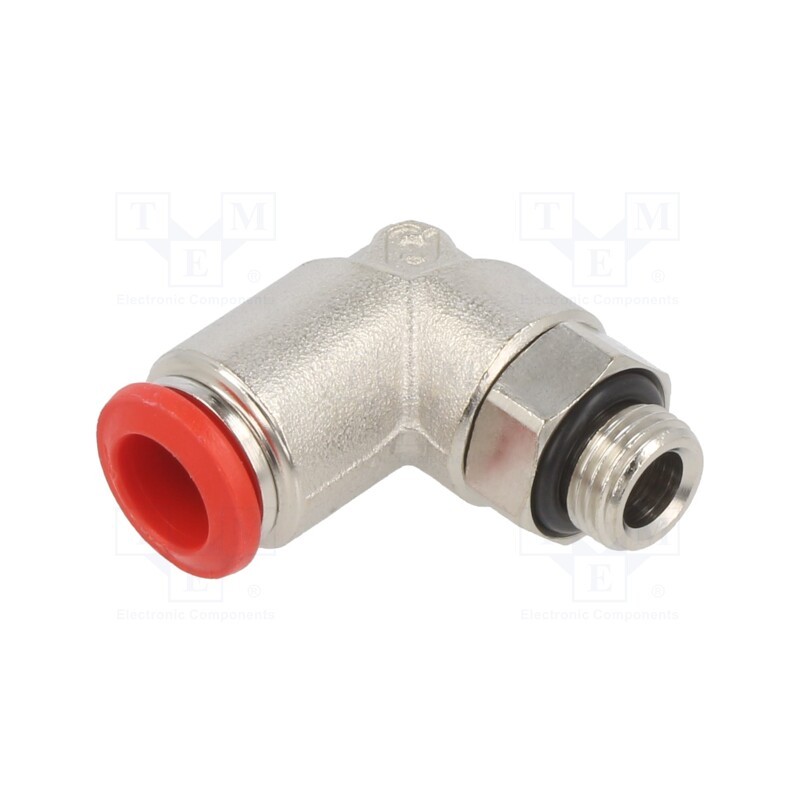 1 pcs x AIGNEP-50116 8-1/8 - Push-in fitting, angled, -0.99÷20bar, nickel plated brass