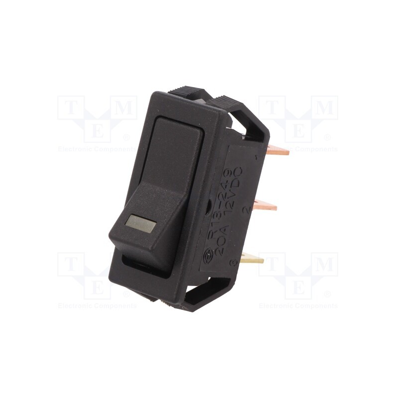 1 pcs x SCI - R13-249L-01-BBY - ROCKER, SPST, Pos: 2, ON-OFF, 20A/12VDC, black, LED,point, 12VDC