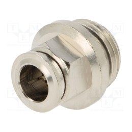 1 pcs x AIGNEP-57020 10-1/2 - Push-in fitting, straight, -0.99÷20bar, nickel plated brass