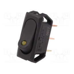 1 pcs x SCI - R13-242L-01-BBY - ROCKER, SPST, Pos: 2, ON-OFF, 25A/12VDC, black, LED,point, 12VDC