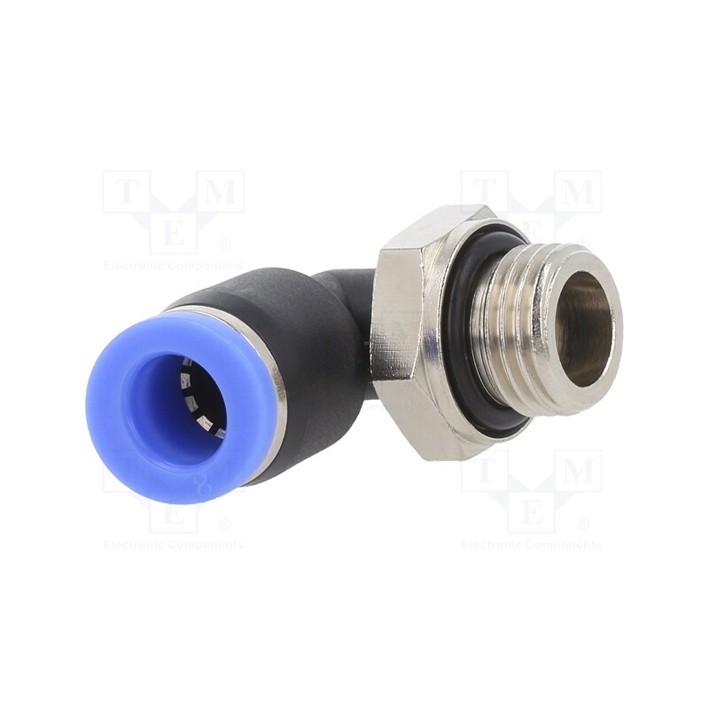 2 pcs x PNEUMAT-125N.014-8 - Push-in fitting, angled 90°,twistable, -0.95÷15bar, Thread: 1/4'