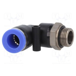 1 pcs x PNEUMAT-125.038-12 - Push-in fitting, angled, -0.95÷15bar, PBT, Thread: G 3/8', 0÷60°C