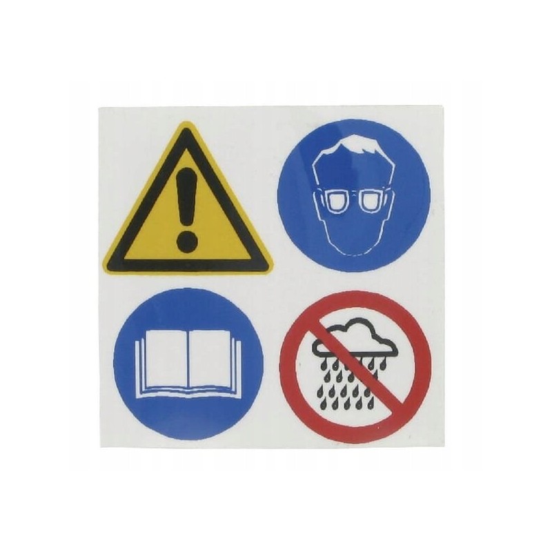 Lawn mower warning information stickers