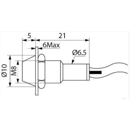 Red LED indicator light 24v m8
