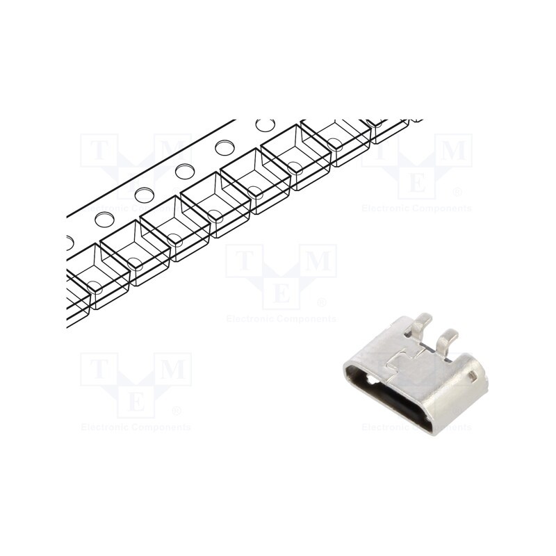 2 pcs x Global Connector Technology (GCT) - USB3190-GF-C - Socket, USB B micro, SMT, PIN: 5, vertical, USB 2.0, 1.8A
