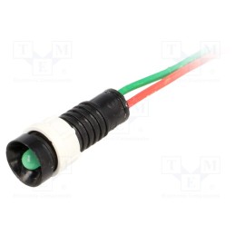 1 pcs x POLAM-ELTA - LG-D5-24AC/DC - Indicator: LED, recessed, green, 24VDC, 24VAC, Ø11mm, IP40, plastic