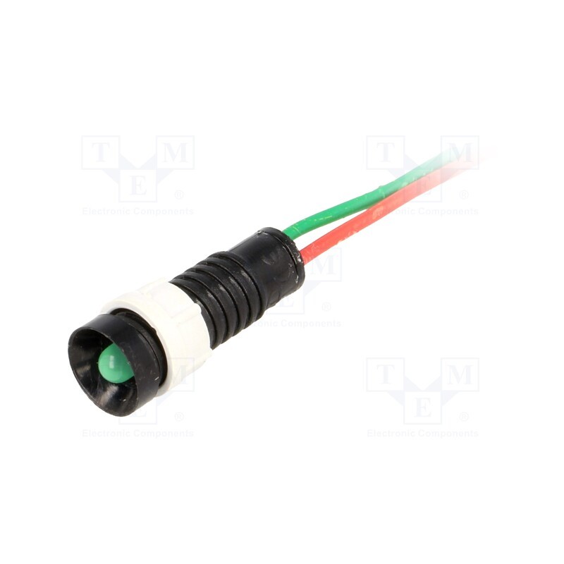 1 pcs x POLAM-ELTA - LG-D5-24AC/DC - Indicator: LED, recessed, green, 24VDC, 24VAC, Ø11mm, IP40, plastic