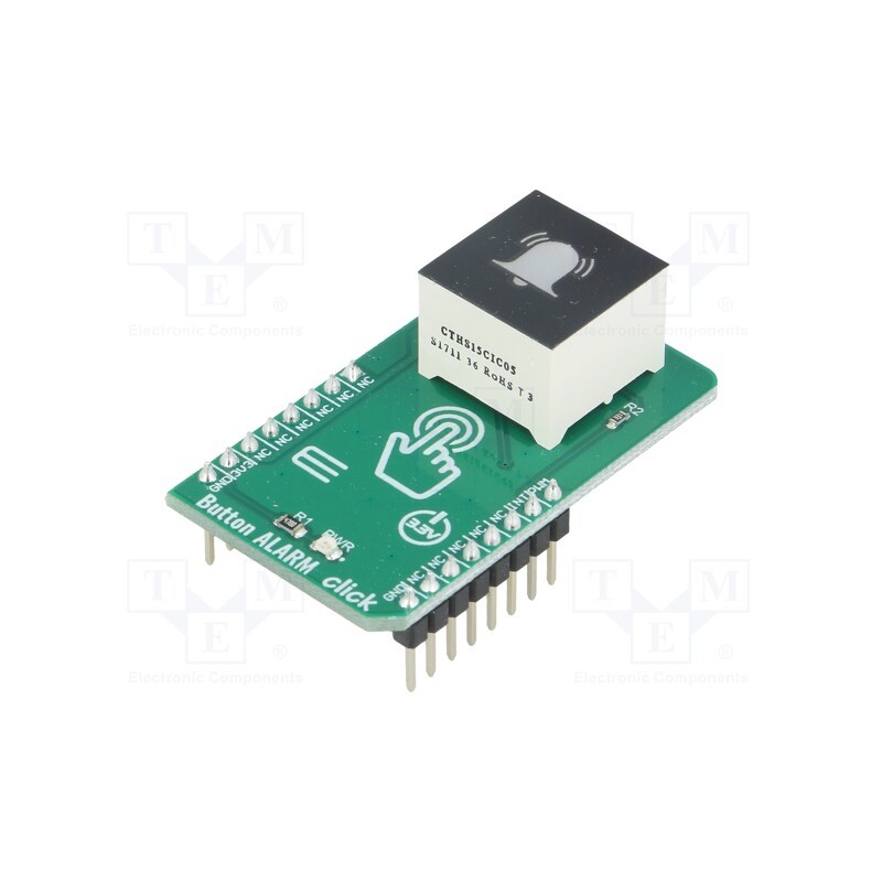 1 pcs x MIKROE - BUTTON ALARM CLICK - Click board, button, GPIO,PWM, CTHS15CIC05ALARM, prototype board