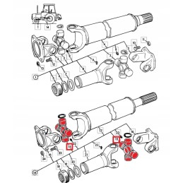 Cross gear jcb 3cx 4cx drive shaft 914 35401